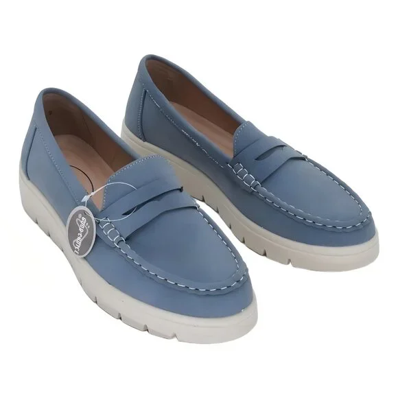 GC Shoes Fallon Women's Lug Sole Penny Loafers Blue 9M - Picture 4 of 6